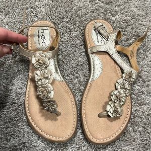 Born concept gold floral sandals